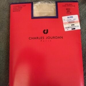 Charles Jordan Vintage Pantyhose Brand  New  Sand SizeB Control Top Ultra Sheer